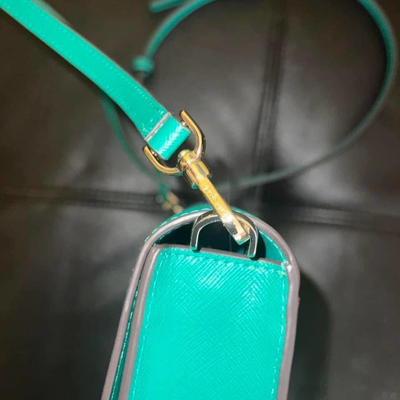 Kate Spade Green Leather Crossbody Handbag New - Picture 11 of 11